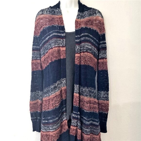 NATURAL REFLECTION OPEN FRONT CARDIGAN GUC - Picture 7 of 11